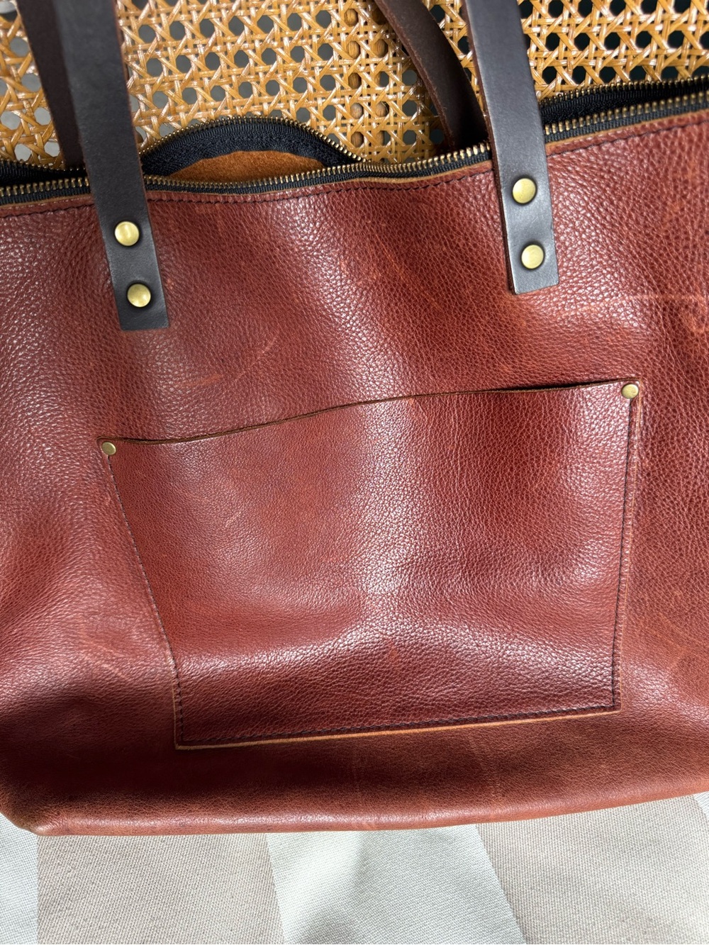 Portland leather tote bag - Picture 2 of 4